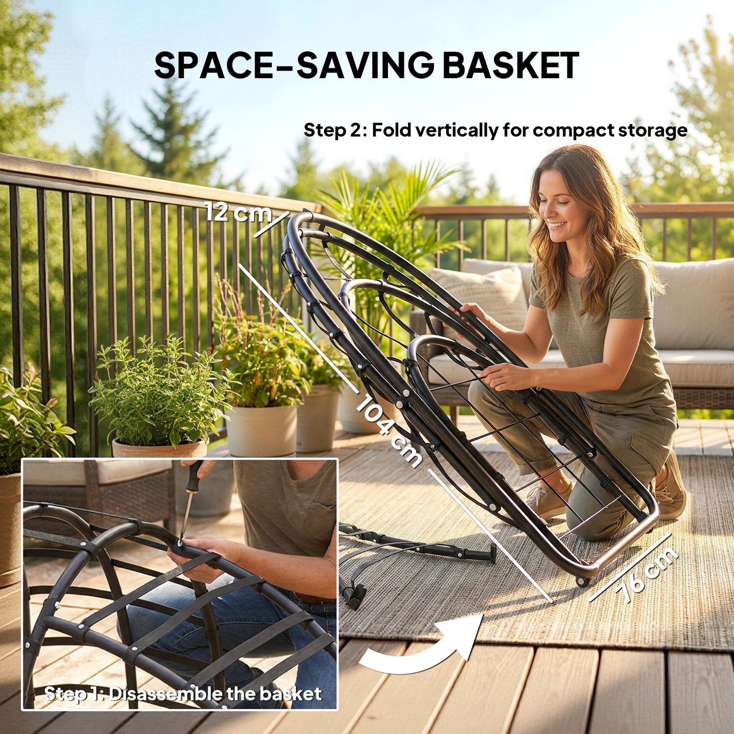 Hanging Egg Chair, Swinging Hammock Chair with Stand, Dark Grey