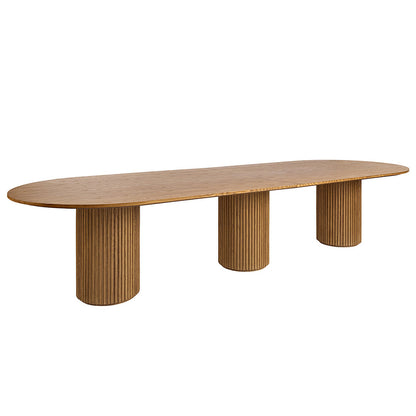 Ophelia Chestnut XL Dining Table and 10 Madison Light Taupe Dining Chairs