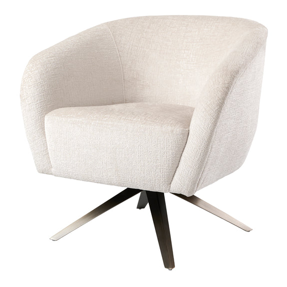Brodie Swivel Chair – Light Taupe Chenille – Bronze Base