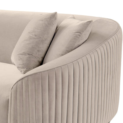 Ella Two Seat Sofa - Chalk - Brass Base