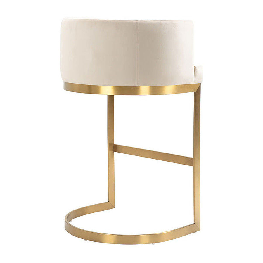 Lasco Bar Stool – Chalk - Brushed Brass Base