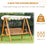 3 Seater Wooden Garden Swing Seat Swing Chair Outdoor Hammock Bench Furniture, Cream White