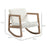 Rocking Chair, Upholstered Sofa Armchair with Cushion and Wood Base for Living Room and Bedroom, Cream White