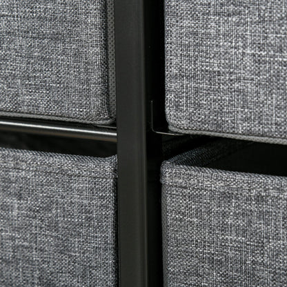 3-Tier Fabric Bedroom Dresser with 7 Foldable Drawers, Grey