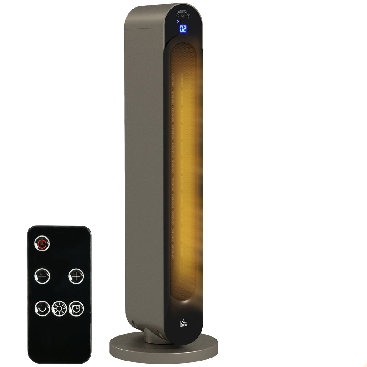 2200W Ceramic Heater for Home with Remote Control, 12H Timer, Silver