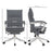 Vibration Massage Office Chair w/ Heat, Faux Leather Computer Chair w/ Footrest, Armrest, Reclining Back, Double-tier Padding, Grey