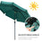 2.66m Garden Parasol Umbrella, Outdoor Market Table Umbrella, Outdoor Sun Shade with Ruffles, 8 Sturdy Ribs, Green