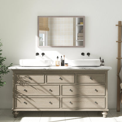 40 x 60 cm Wall Bathroom Mirror, Vanity Mirror, Grey