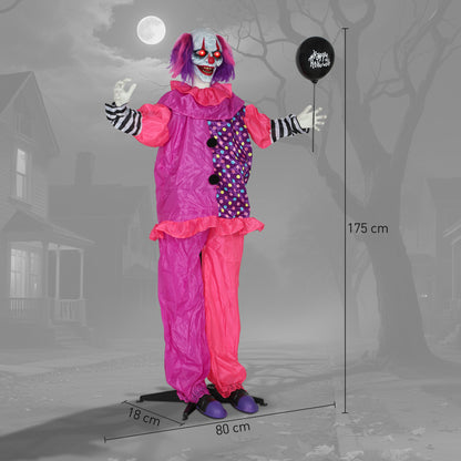 Sound Activated Halloween Animatronics Clown with Red Light Up Eyes