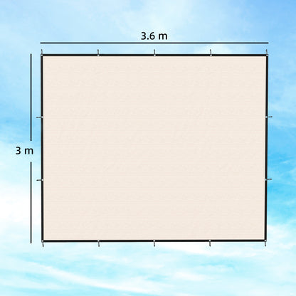 Sun Shade Sail, 3 x 3.6 m Rectangle Sunscreen Awning Canopy with Stainless Steel Eyelets and Bungee Cords, UV Protection Shade Sail  for Outdoors, Garden, Patio, Beige