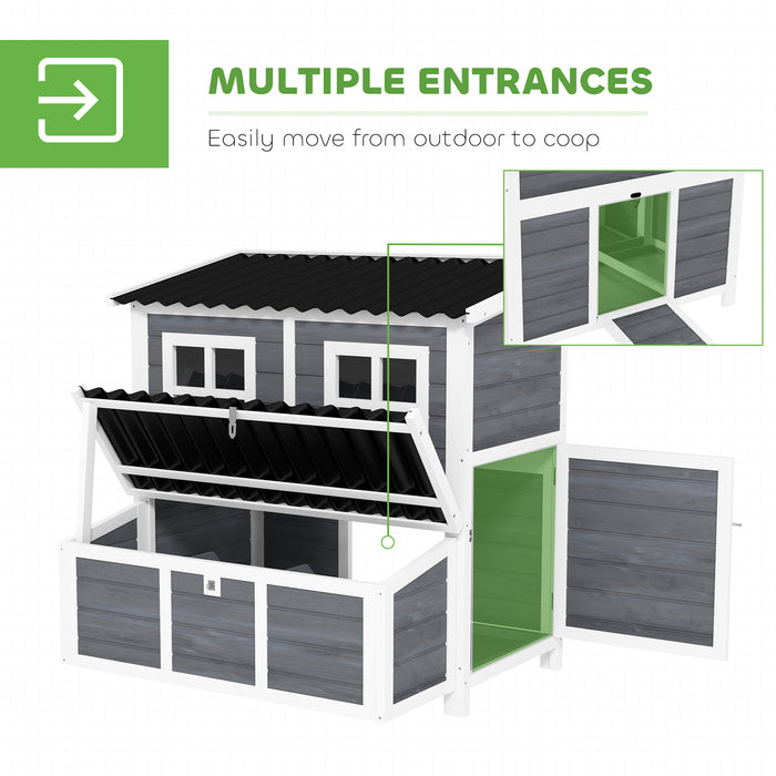 Wooden Chicken Coop w/ Nesting Box for 4-6 Chickens, 100 x 86 x 100cm