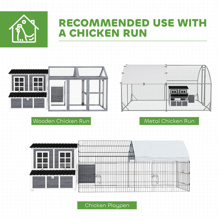 Wooden Chicken Coop w/ Nesting Box for 4-6 Chickens, 100 x 86 x 100cm