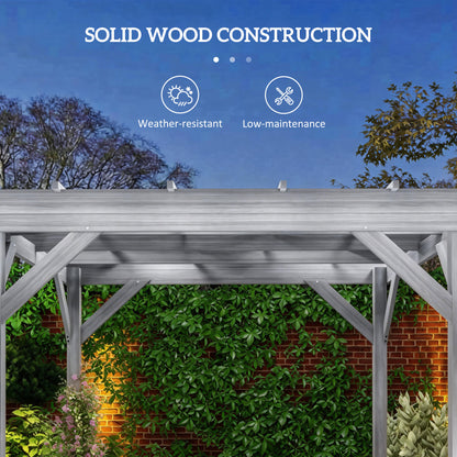 3 x 3 m Wooden Pergola Kit, Garden Gazebo Shelter, Grey