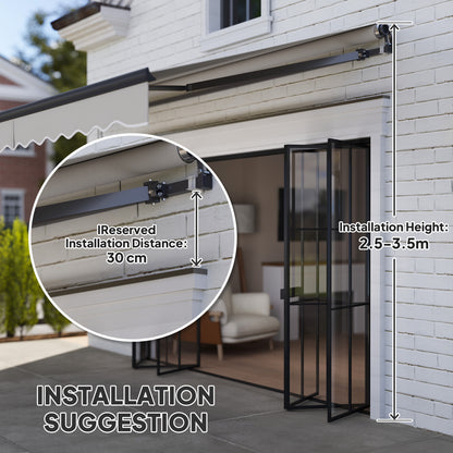 3.5 x 3(m) Electric Retractable Awning Aluminium Frame Light Grey