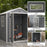 6'x4.5' Garden Storage Shed, Lockable Garden Shed with Double Doors, Window, Vent and Plastic Roof, Grey