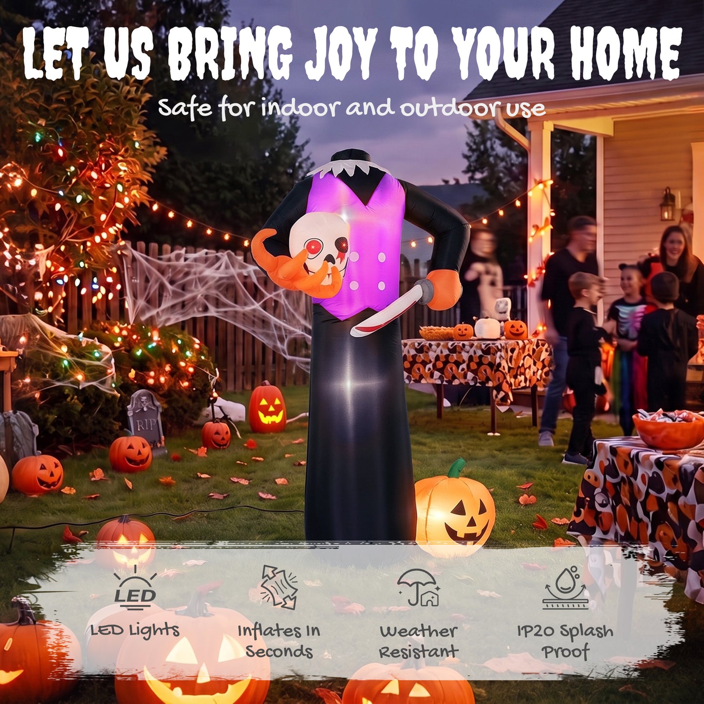 6 FT Halloween Inflatable Skeleton, Halloween Headless Skeleton