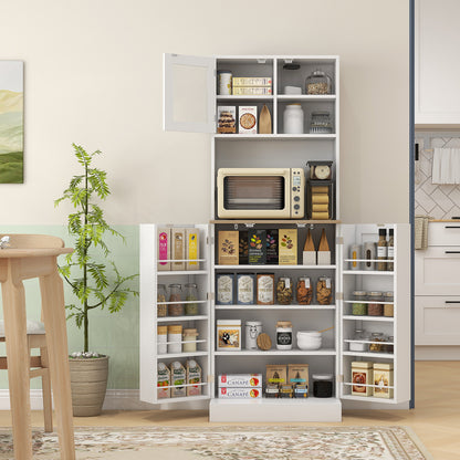 169cm Tall Kitchen Pantry Storage Cabinet with Microwave Shelf