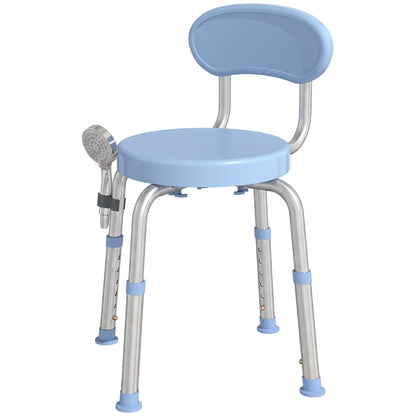 360° Swivel Shower Stool, Rotating Shower Chair with Aluminium Frame
