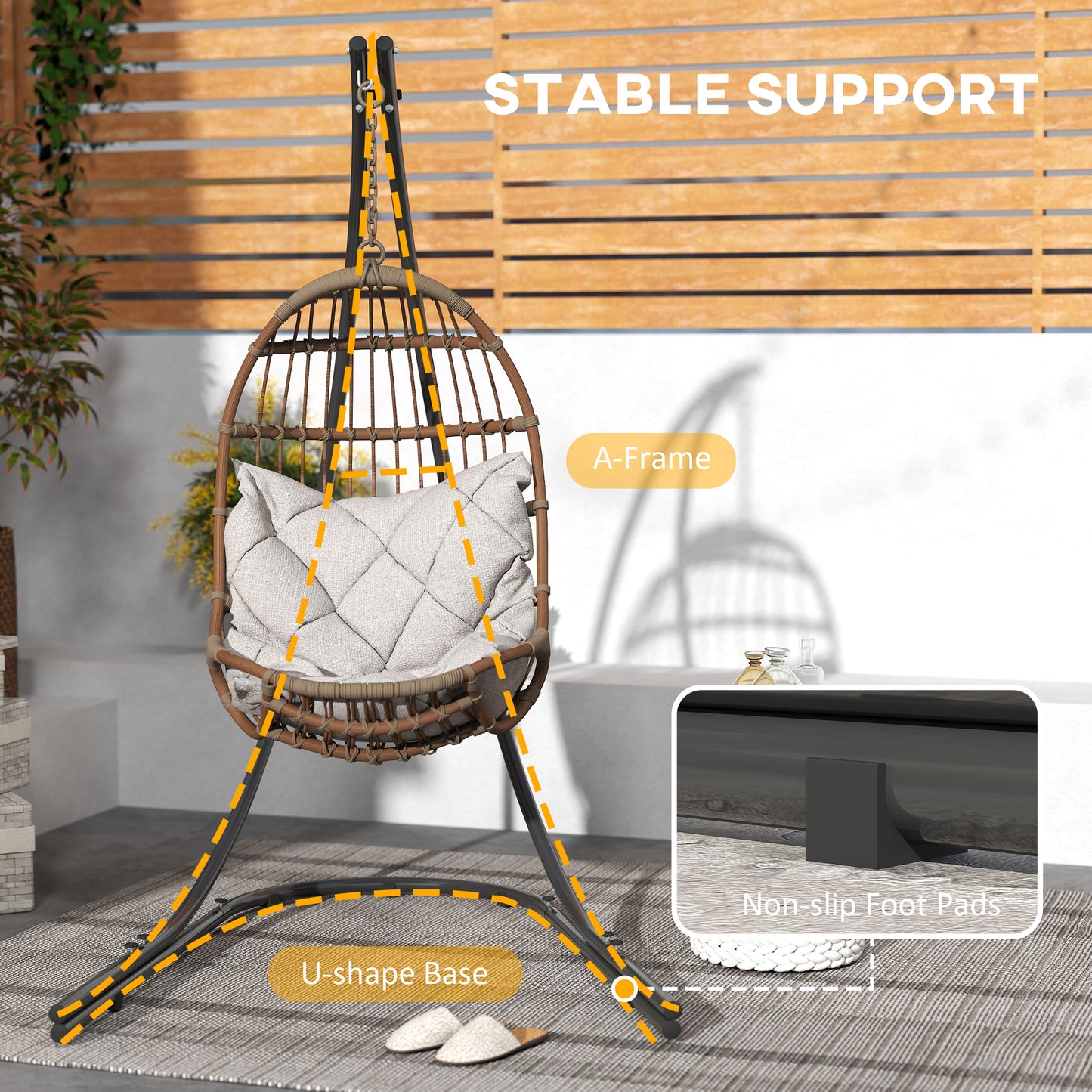 Hammock Chair Stand w/ Extra Large Base, Hanging Hammock Stand Only