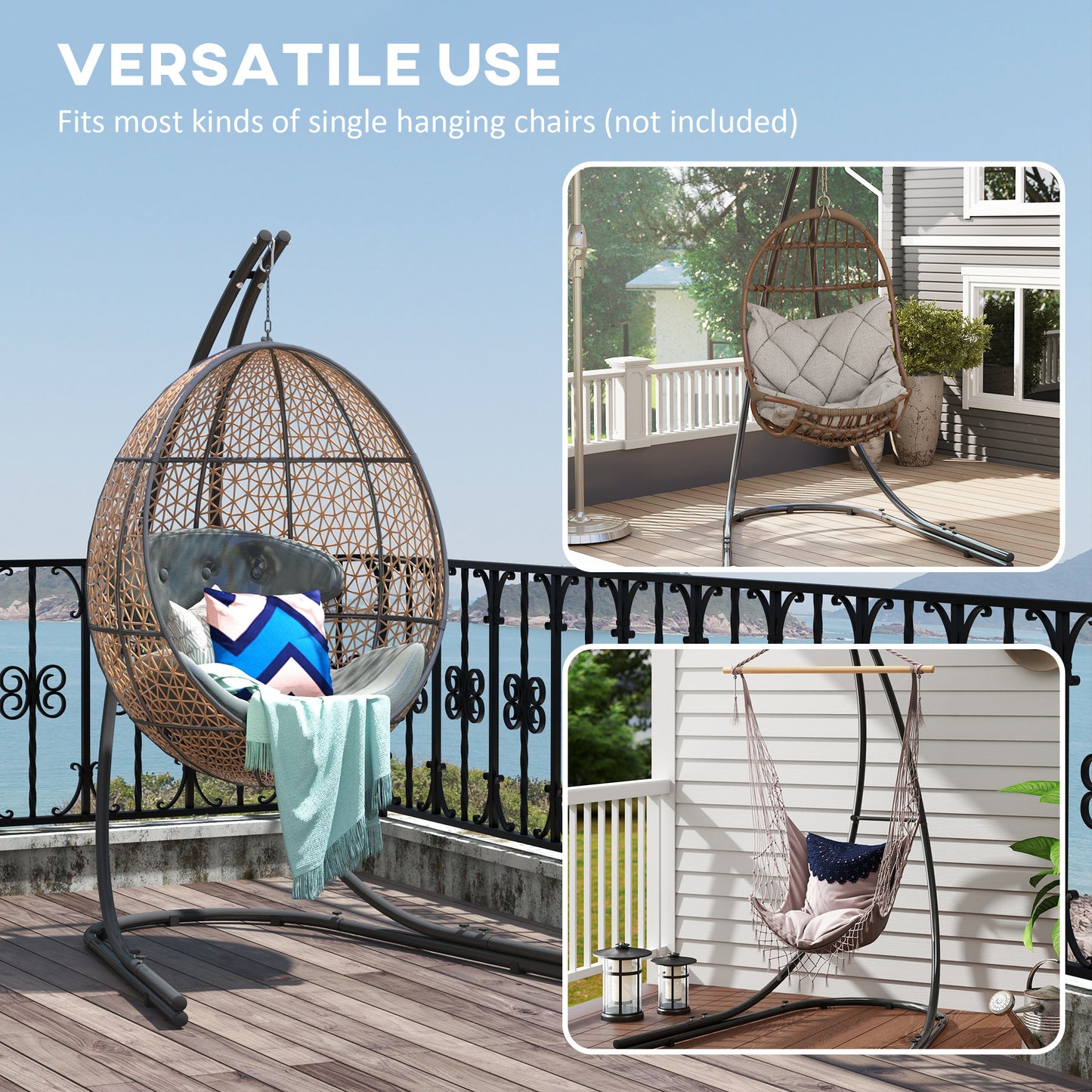 Hammock Chair Stand w/ Extra Large Base, Hanging Hammock Stand Only