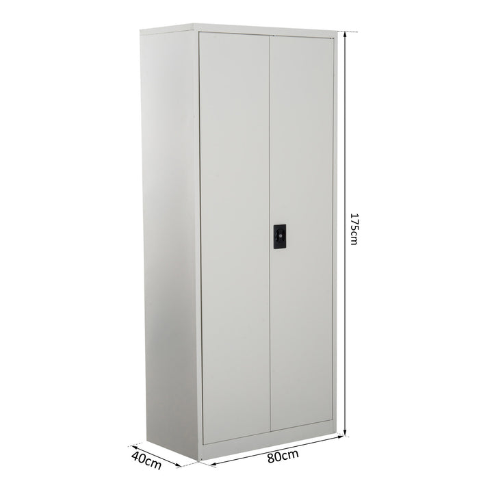 Cool Rolled Steel Tall Office Lockable Filing Cabinet 2 Doors 4 Internal Adjustable Shelves Bookcase Cabinet Storage Unit