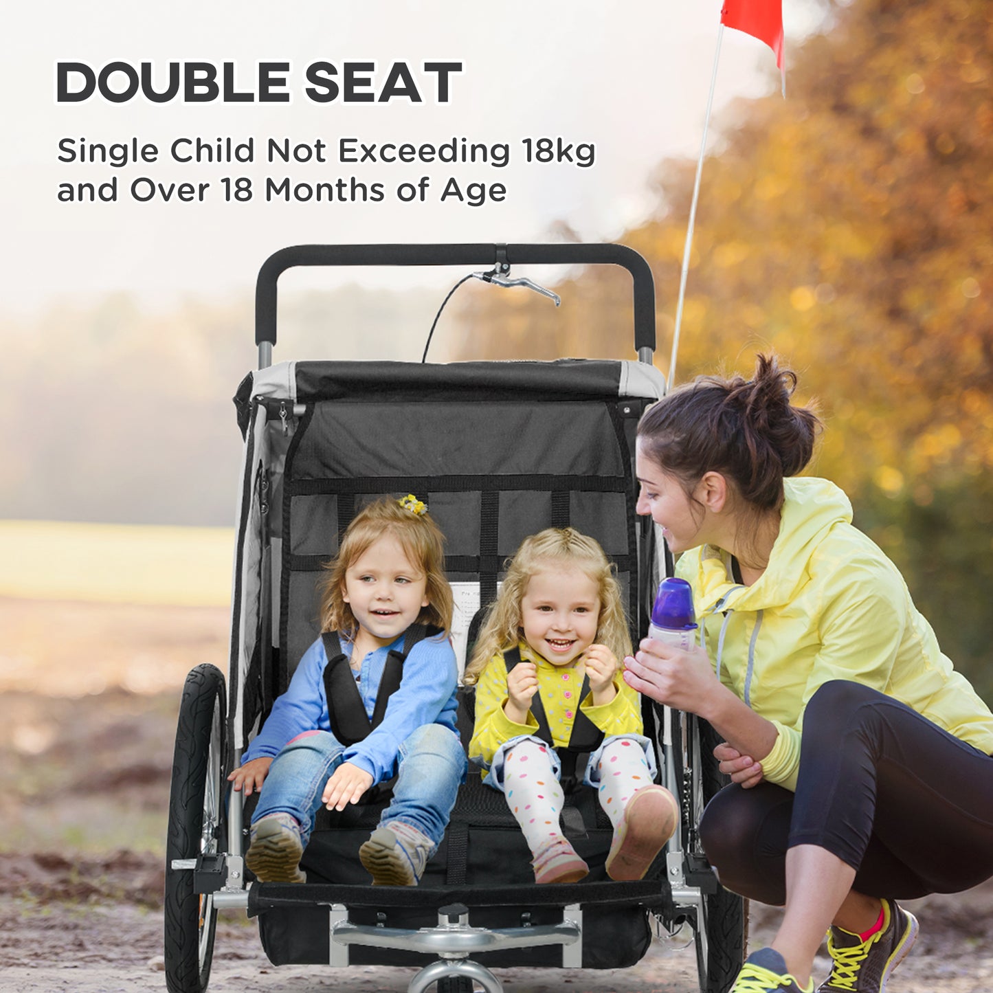 Kids Trampoline Mini Bouncer w/ Enclosure Net for 3-6 Years