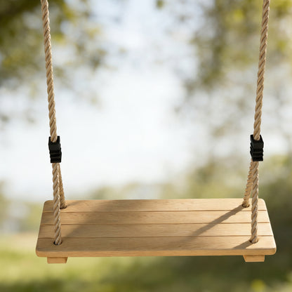 Swing Seat with Adjustable Wooden Seat for Kids