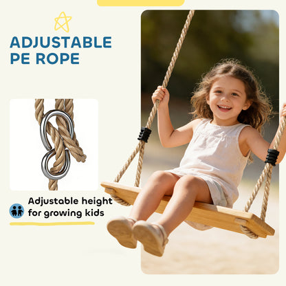 Swing Seat with Adjustable Wooden Seat for Kids