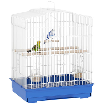 59cm Large Bird Cage with Perches, Food Bowls, Swing, Blue