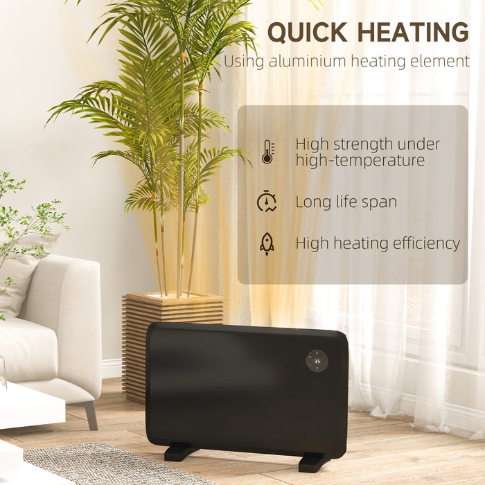 Electric Convector Heater, Quiet Space Heater w/ LED Display, Black