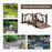 Wooden Garden Bridge Decorative Arc Footbridge with Safety Guardrail Outdoor Lawn Pond Bridge Walkway Stained Wood