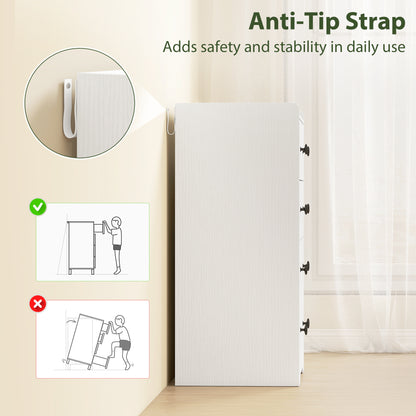4 Drawer Chest of Drawers, Storage Cabinet, White Wood Effect