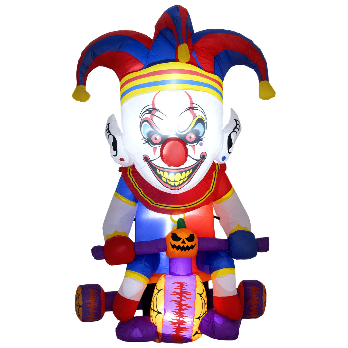 4ft Blow Up Outdoor Halloween Decoration, Clown on Bicycle
