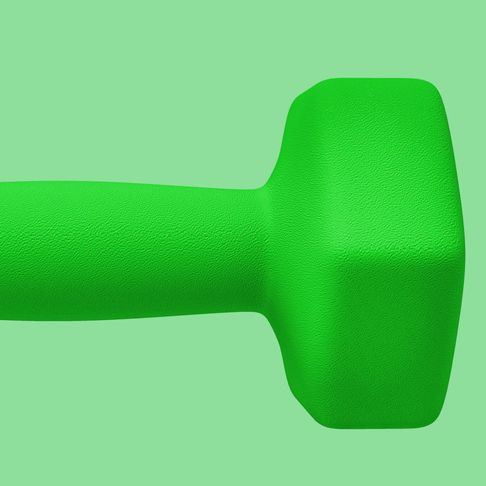 Set of 2 Hexagonal Dumbbells Weights Pair, 2 x 5kg, Green