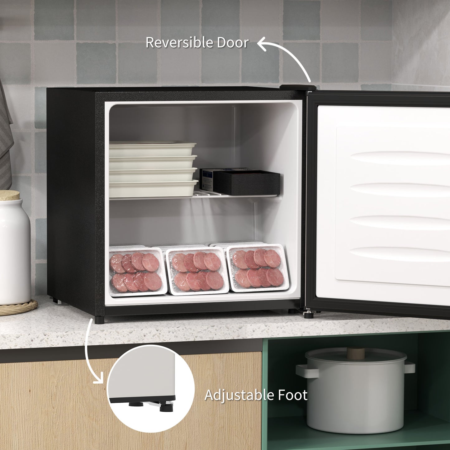 35L Tabletop Freezer with Adjustable Temperature Wire Shelf Silver