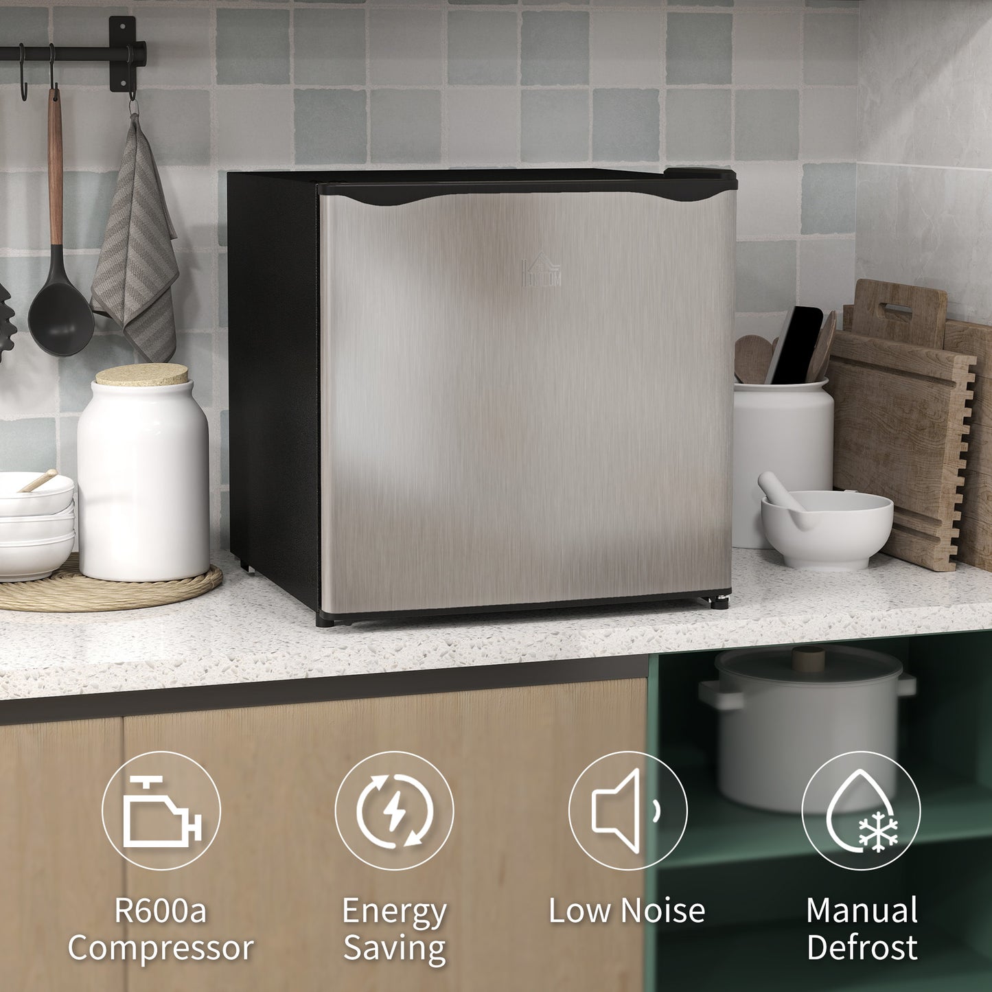 35L Tabletop Freezer with Adjustable Temperature Wire Shelf Silver