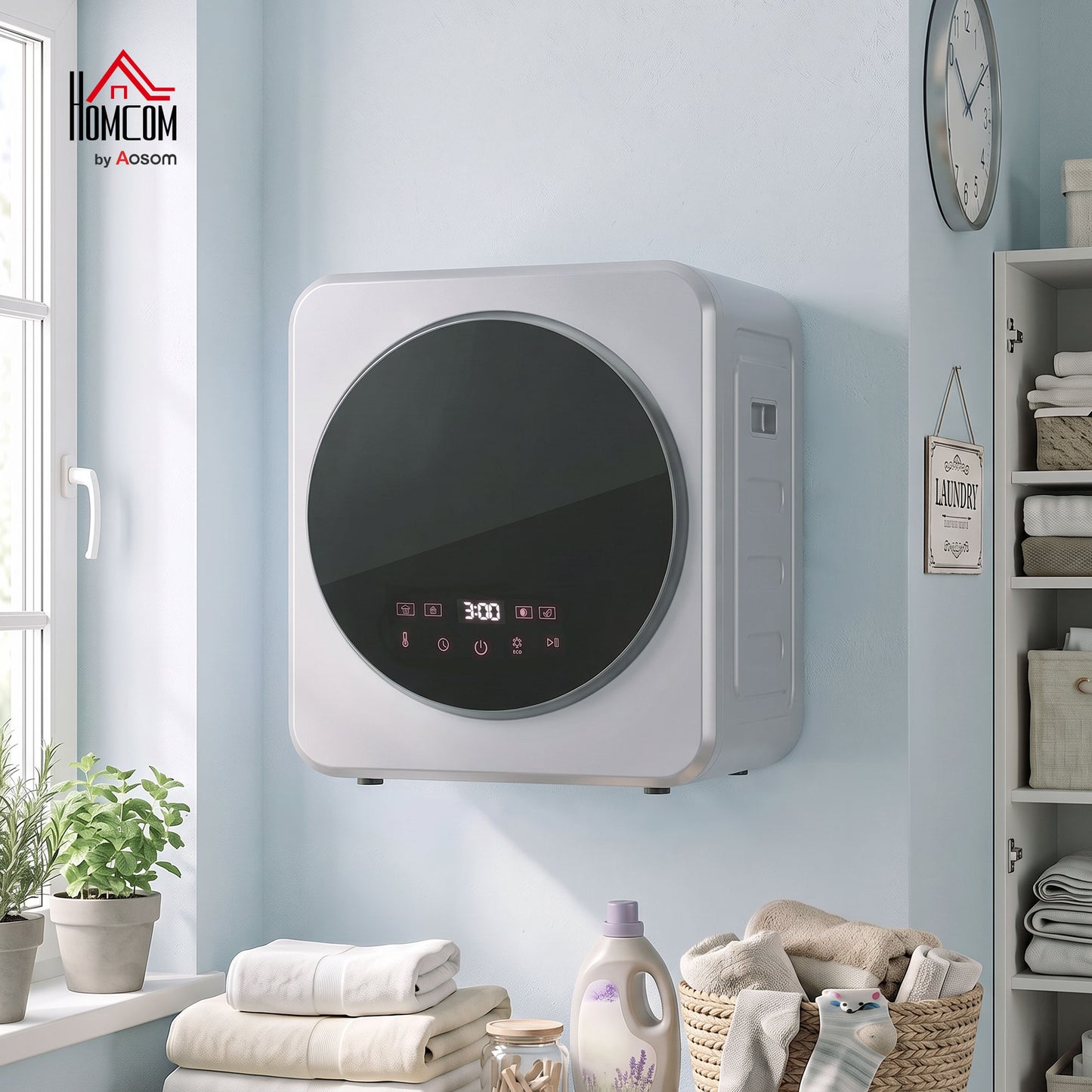 800W Compact Dryer Machine, 4 kg Small Vented Tumble Dryer, Silver