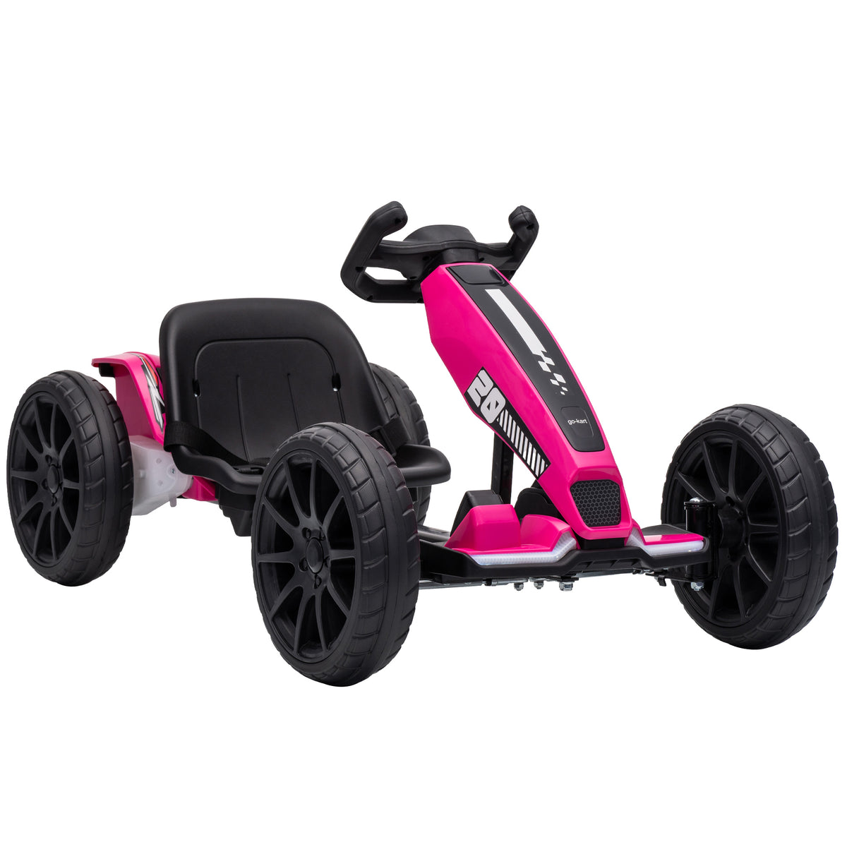 12V Kids' Electric Go-Kart with Dual Motors and Adjustable Seat - Pink & Black