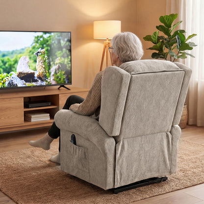 Power Lift Recliner Chair for Elderly with Remote Control, Khaki