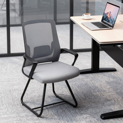 Desk Chair No Wheels, Meeting Chair with Mesh Back for Waiting Room