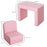 2 In 1 Toddler Sofa Chair, 48 x 44 x 41 cm, for Game Relax Playroom, Pink