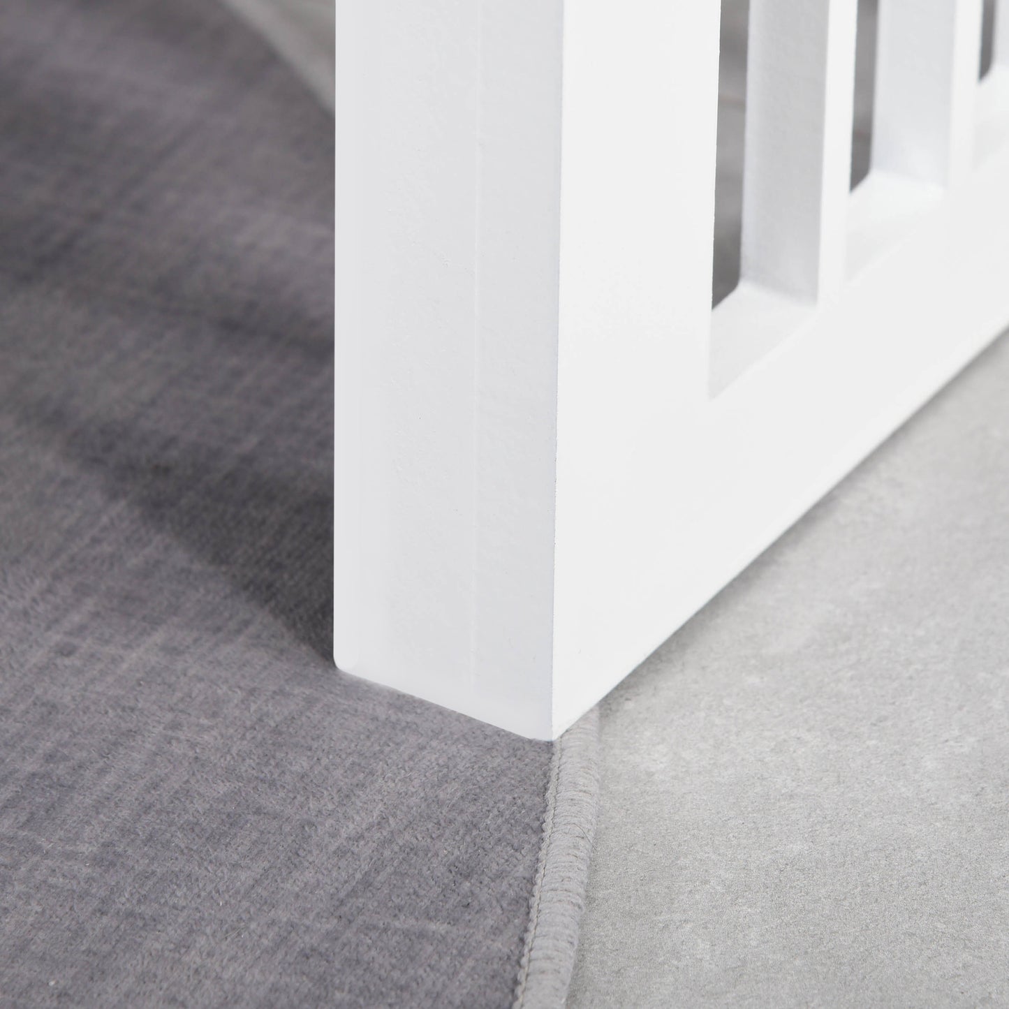 Stainless Steel Raised Dog Feeding Bowls with Stand Elevated Twin Pet Bowls Water Food Feeder 43.7L x 24W x 15H cm - White