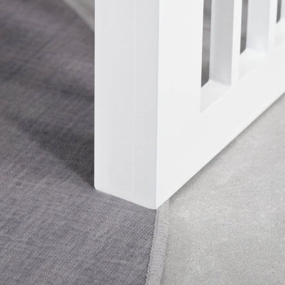 Stainless Steel Raised Dog Feeding Bowls with Stand Elevated Twin Pet Bowls Water Food Feeder 43.7L x 24W x 15H cm - White