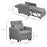 3-In-1 Chair Bed, Convertible Sleeper Chair with Adjustable Backrest, Pillow and Footrest for Living Room, Grey