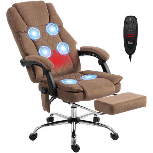 Executive Office Chair, Desk Chair with Massage and Heat, Brown