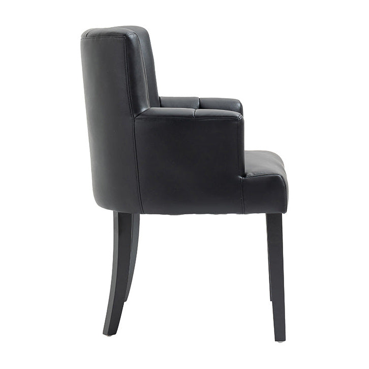 Hatfield Carver Chair - Black Faux Leather
