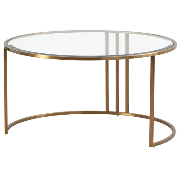 Aria Brass Coffee Table and Storage Ottoman Black - Set
