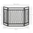 3-Panel Folding Fireplace Screen, Metal Mesh Fire Spark Guard, 126L x 3W x 80H cm-Black