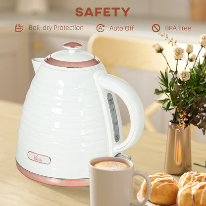 Electric Kettle, Fast Boil, 1.7L, 3kW, Swivel, White Ripple