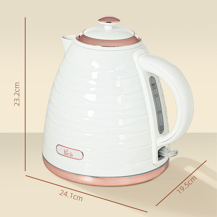 Electric Kettle, Fast Boil, 1.7L, 3kW, Swivel, White Ripple